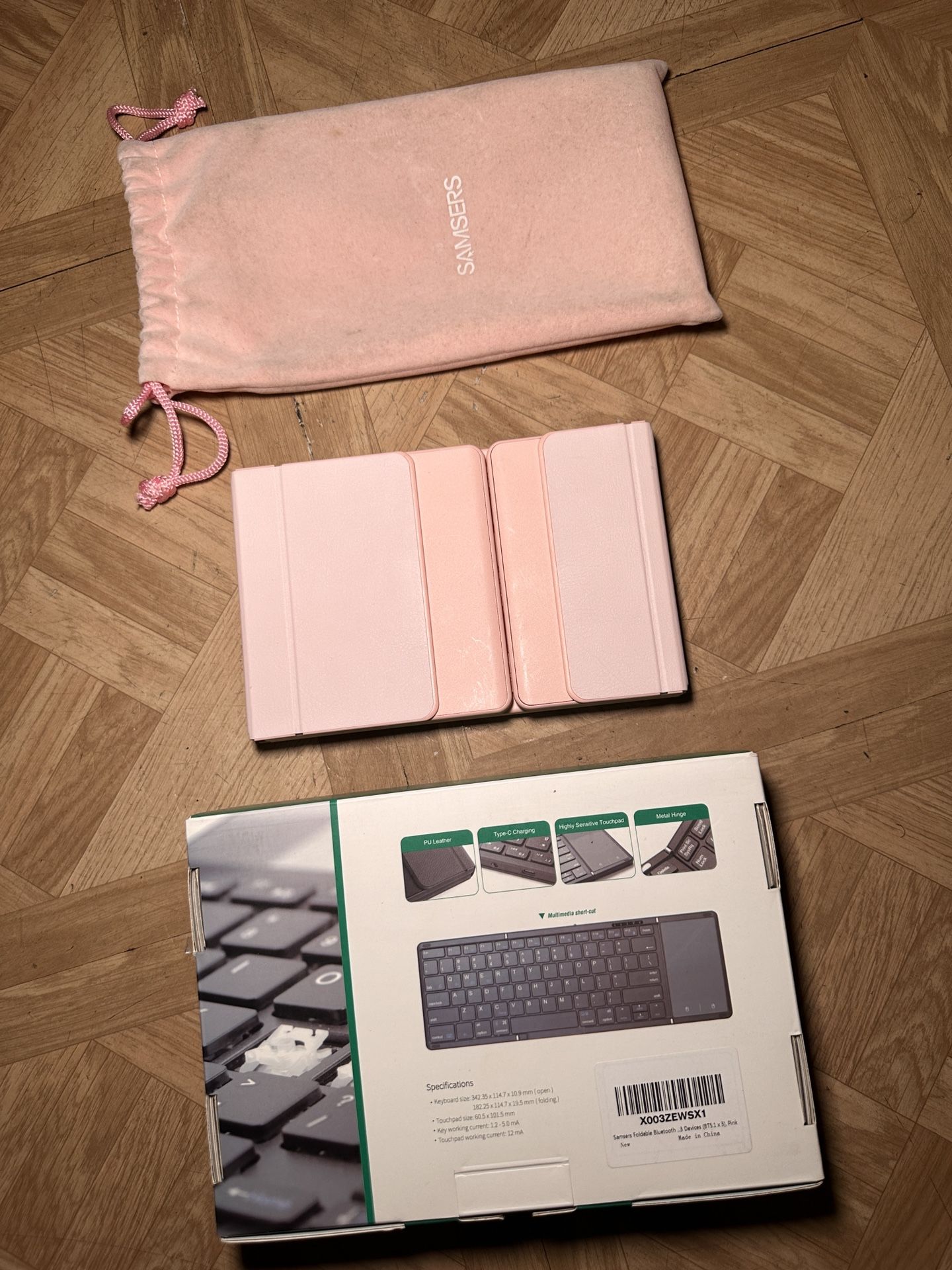 Pink Wireless Folding Keyboard