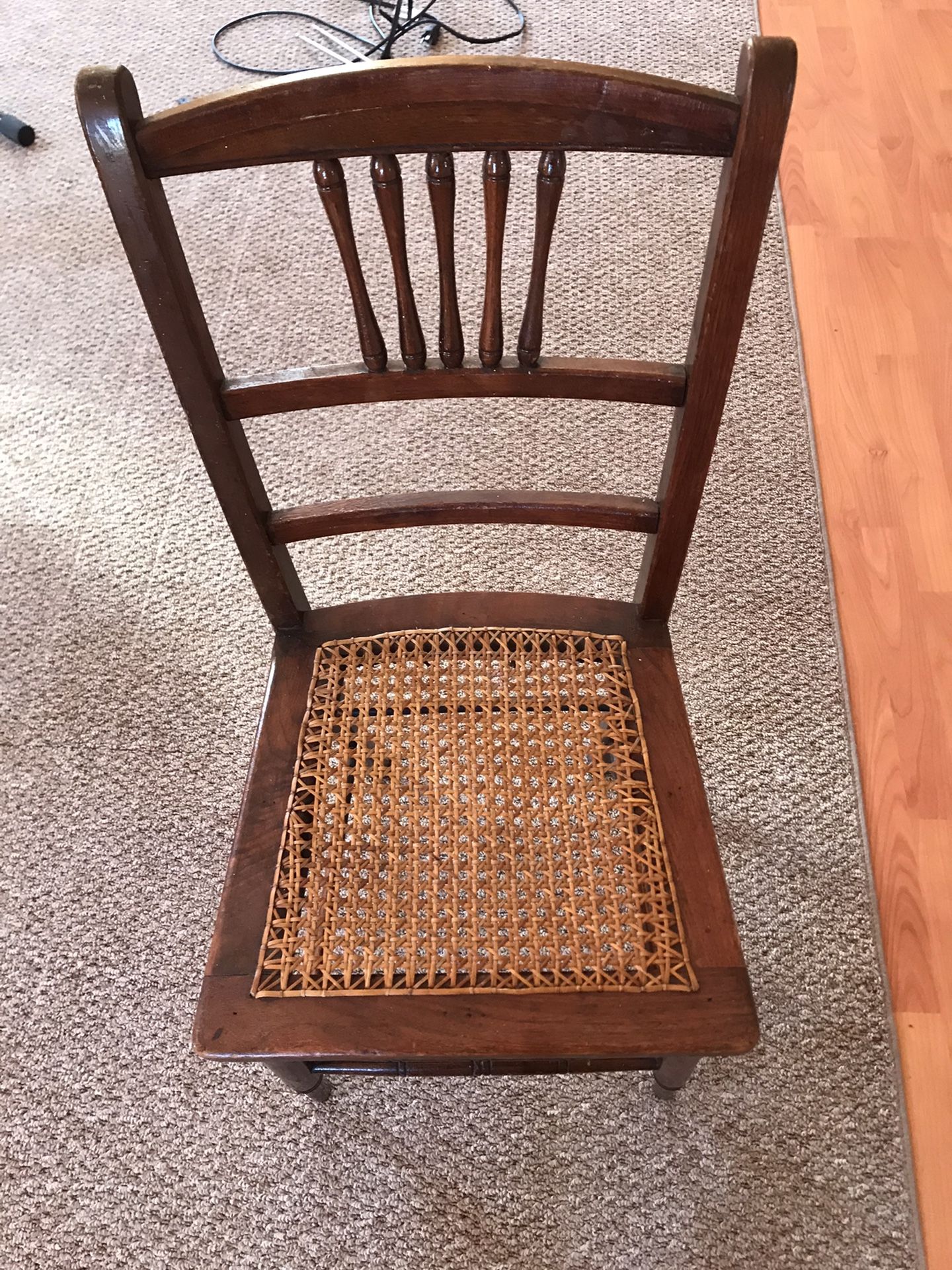 Antique Caned Desk Chair