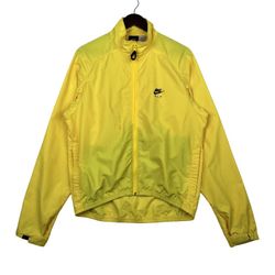 VINTAGE Nike FiT YELLOW Men's ZIP UP WINDBREAKER JACKET SZ MEDIUM 