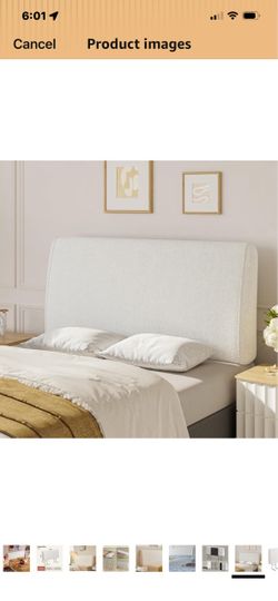 White Full size upholstered  white headboard,  new