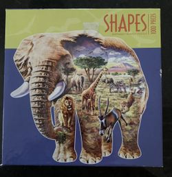 Shapes Saharan Africa Elephant Shaped 1000 Piece Ceaco Puzzle Adrian Chesterman