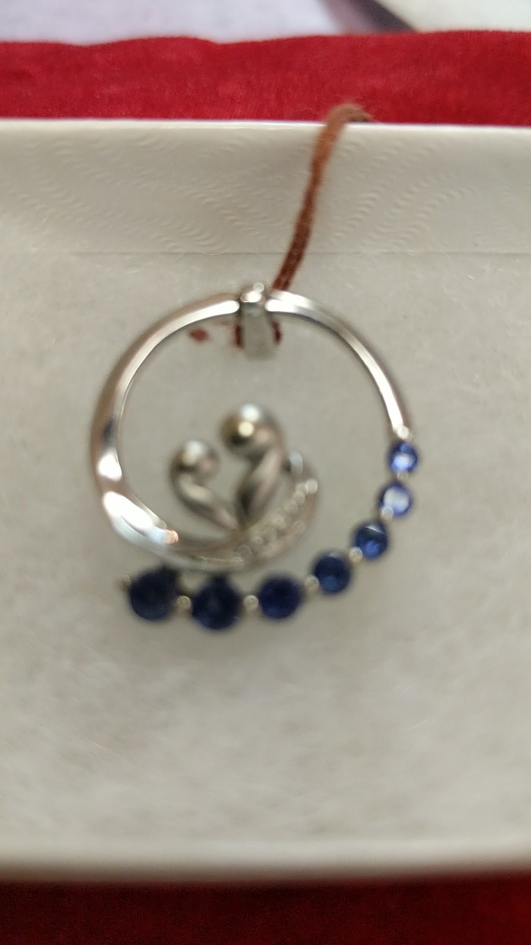 Solid GOLD TANZANITE MOM BABY PENDANT