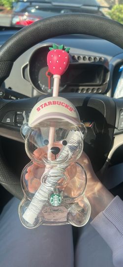 pink bear starbucks cup