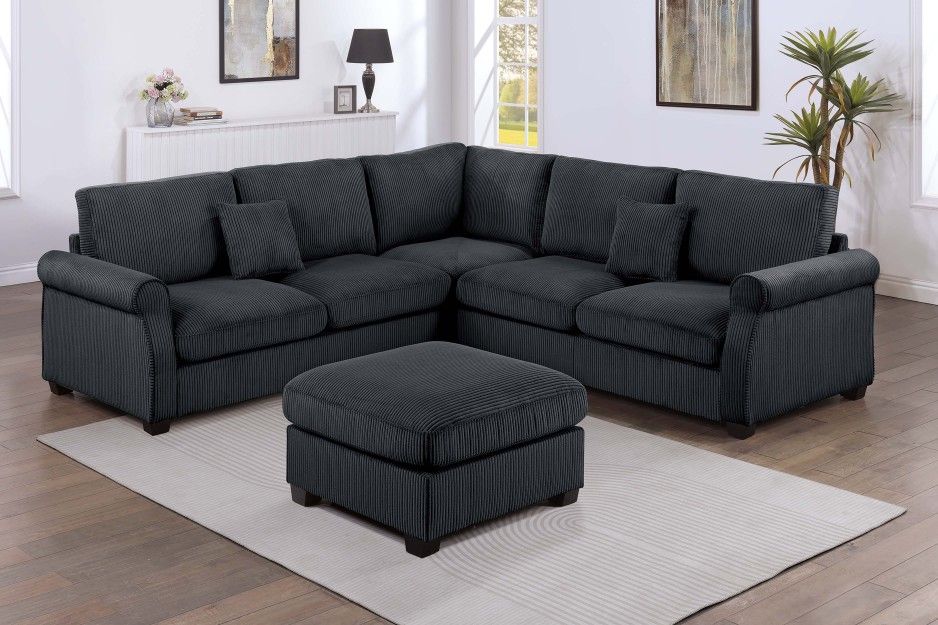 4pcs Sectional Sofa w/ottoman