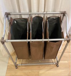 3-Bag Laundry Sorter Rolling Cart - used a few times / moving - pick up in Eagle Rock
