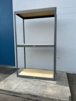Shelving 48 in W x 24 in D American Made 3 Teir Used Heavy Duty Steel Boltless Storage Rack Delivery Available