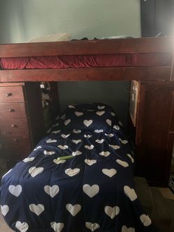 Twin bunk bed with desk  $75 OBO