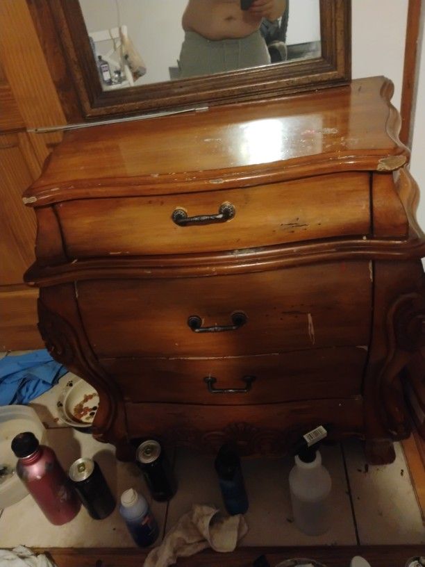 Antique Dresser With Long Mirror