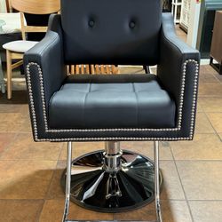  Vintage Hydraulic Swivel Salon Chair with Adjustable Height – Premium Artificial Leather Upholstery, High-Density Foam Cushioning, Classic Styling Ch