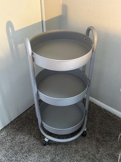 3 tier round metal cart