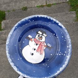 Hand Painted Snowman Plates