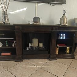 Tv Stand with fire place.