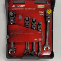 Husky 5-piece Ratcheting Flex Wrench Set 📐