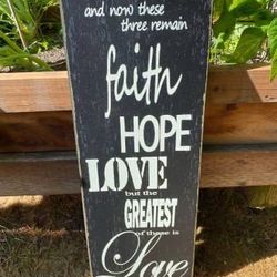 Farmhouse Wooden Wall Decor Scripture Bible Verse Faith Hope Love