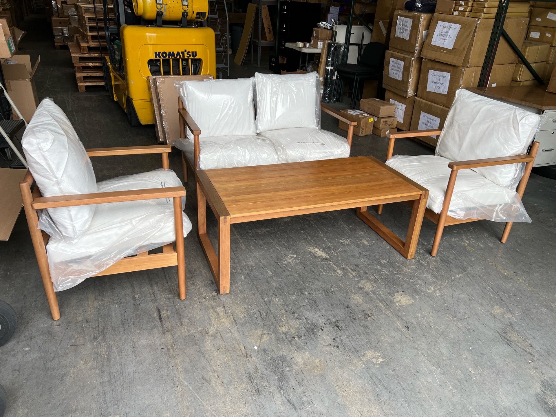 Patio 4 Piece Furniture Set Eucalyptus Wood