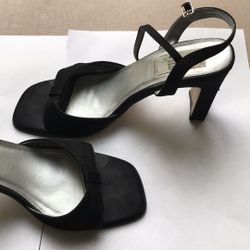 Black Ankle Strap Heels - Size 6.5
