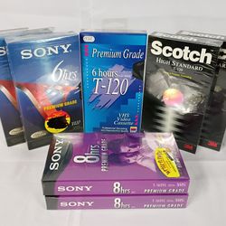 Set Of Blank Factory Sealed VHS Tapes