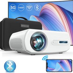 Brand New 5G WiFi Outdoor Projector, 15000L 460 ASIN LM FHD Native 1080P Bluetooth Mini Projector 4K Supported, 4D Keystone & Zoom Full Sealed Optical