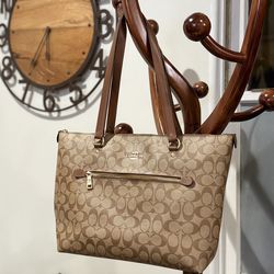 Coach Brown Signature Gallery Tote Bag