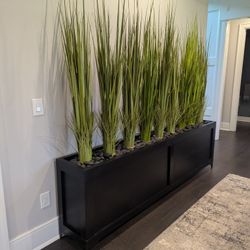 Custom Handcrafted Wooden Black Planter Box  8 Feet