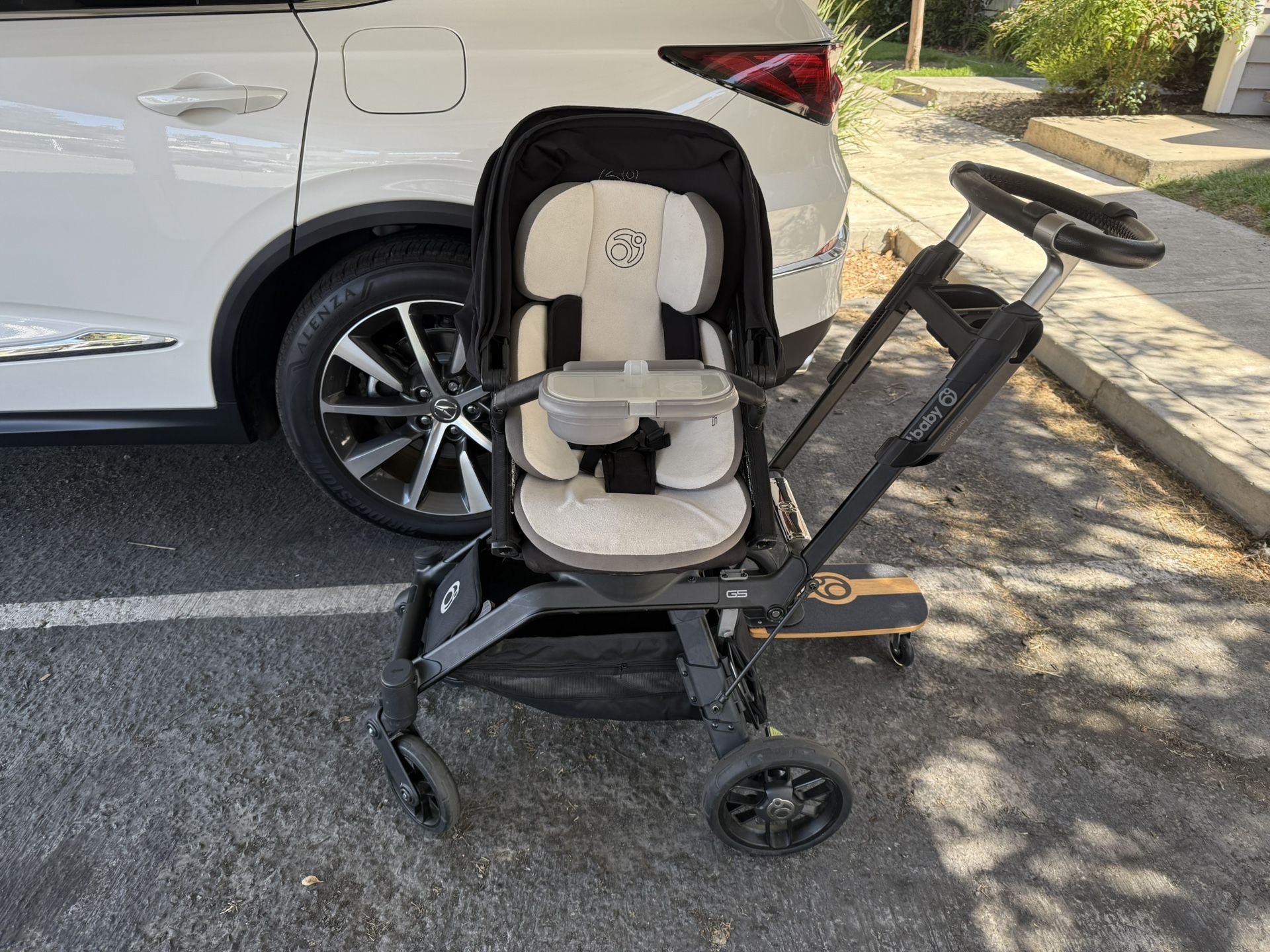 Orbit Baby G5 Stroller with Helix+ Double Stroller Attachment and G5 Stroller Sidekick Board