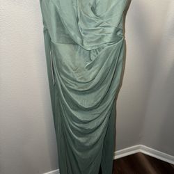 Unworn Azazie Maci Dress, Size 6, Eucalyptus 