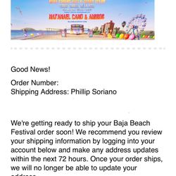 Baja Beach Fest GA Wrist Band 