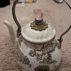 MacKenzie Childs tea kettle and squash pot RETIRED