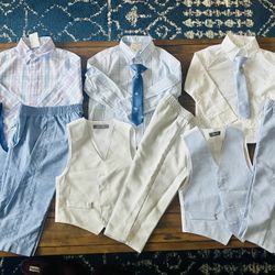 Boys 2T Formal Shirt and Vest Set - Blue and White, Size 2T, pick a set for $12