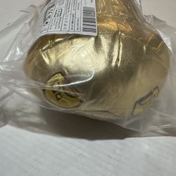 Gold Cat Plushie with Stickers and Accessories