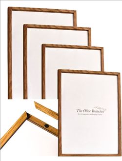 Set of 4 9x12 Oak Wood Kids Artwork Frames Changeable