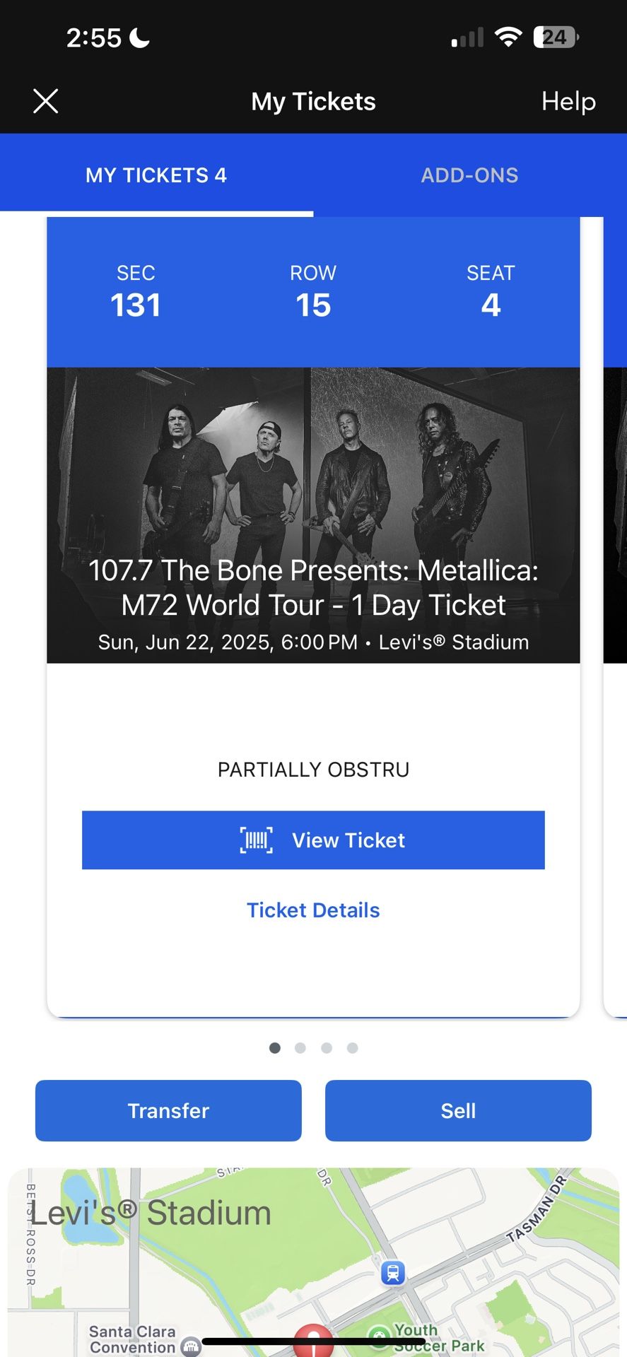 Metallica Tix x 4