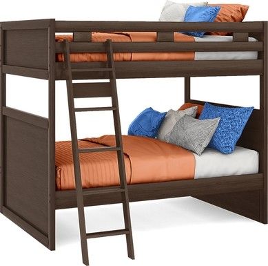 Sturdy Full-Size Wooden Bunk Bed with Mattresses