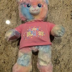 Build-A-Bear BAB BERRY FAIRY FRIENDS Pastel Tie-Dye with "Happy Birthday" Shirt - 16" Plush