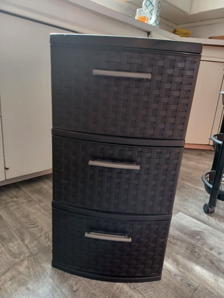 Brown Plastic 3 Draw