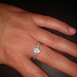 PANDORA Teardrop Clear CZ Ring Size8

