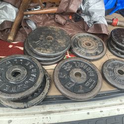 Assorted VINTAGE Barbell Weight Plates