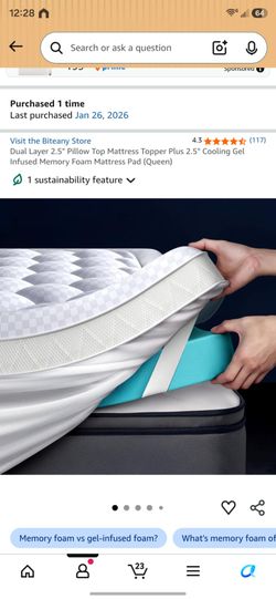 Mattress Protector and Foam Mattress Pad Combo - Brand New