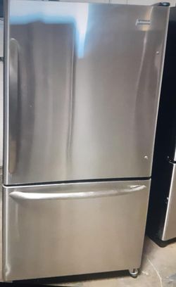 Kitchen Aid Bottom Freezer Stainless Steel Refrigerator Fridge
