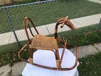 Hand made wicker toddler rocking horse