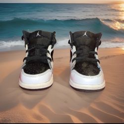 Jordan Nike Toddler 1 Mid Td White/Gold, White/Multi/Color/Black- SIZE 10C