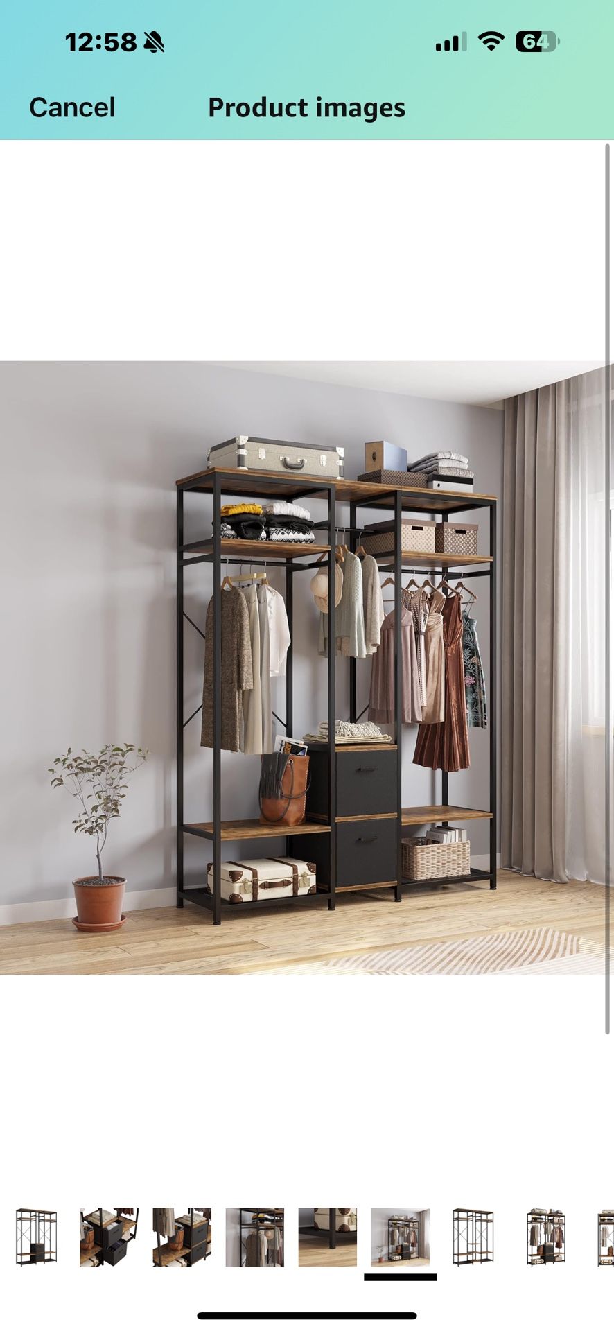 Independent Wardrobe Manager - Heavy Duty Garment Rack with 2 Drawers and Shelves - Freestanding Closet Shelves Organizer - Wardrobe Clothes Organizer