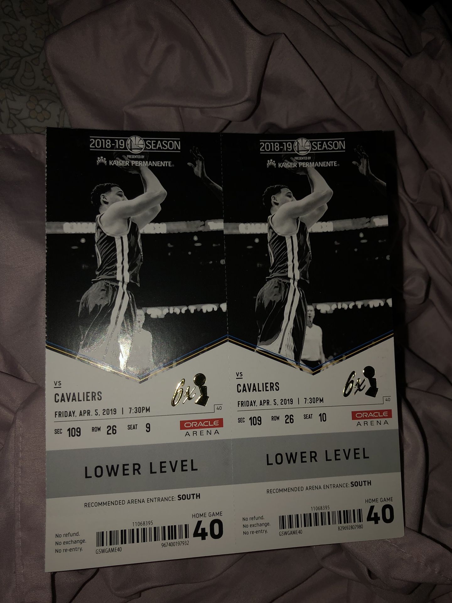 Warriors tickets for tomorrow night good seats