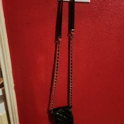 Black Leather Mk Phone Crossbody Bag