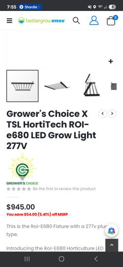 Grower's Choice X TSL HortiTech ROI-e680 LED Grow Light 277V