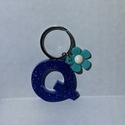 homemade glitter resin keychain