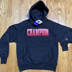 CHAMPION REVERSE WEAVE OMBER APPLIQUE HOODIE New! Size Large 