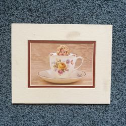 Anne Geddes Framed Baby Teacup Print – Vintage Nursery Decor