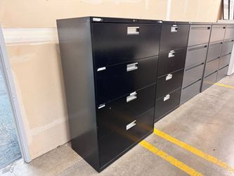 Black 4-Drawer Lateral File Cabinet