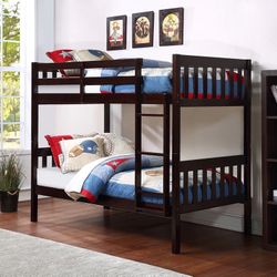 BUNK BED TWIN/TWIN Classic twin-over-twin beds are the perfect solution for small bedrooms. Two sleepers get plenty of space